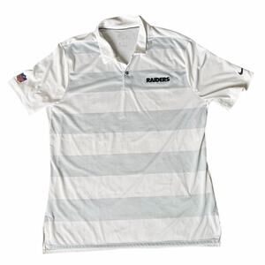 Nike Dri-Fit On Field NFL Las Vegas Raiders Mens Striped Short Sleeved XL Polo